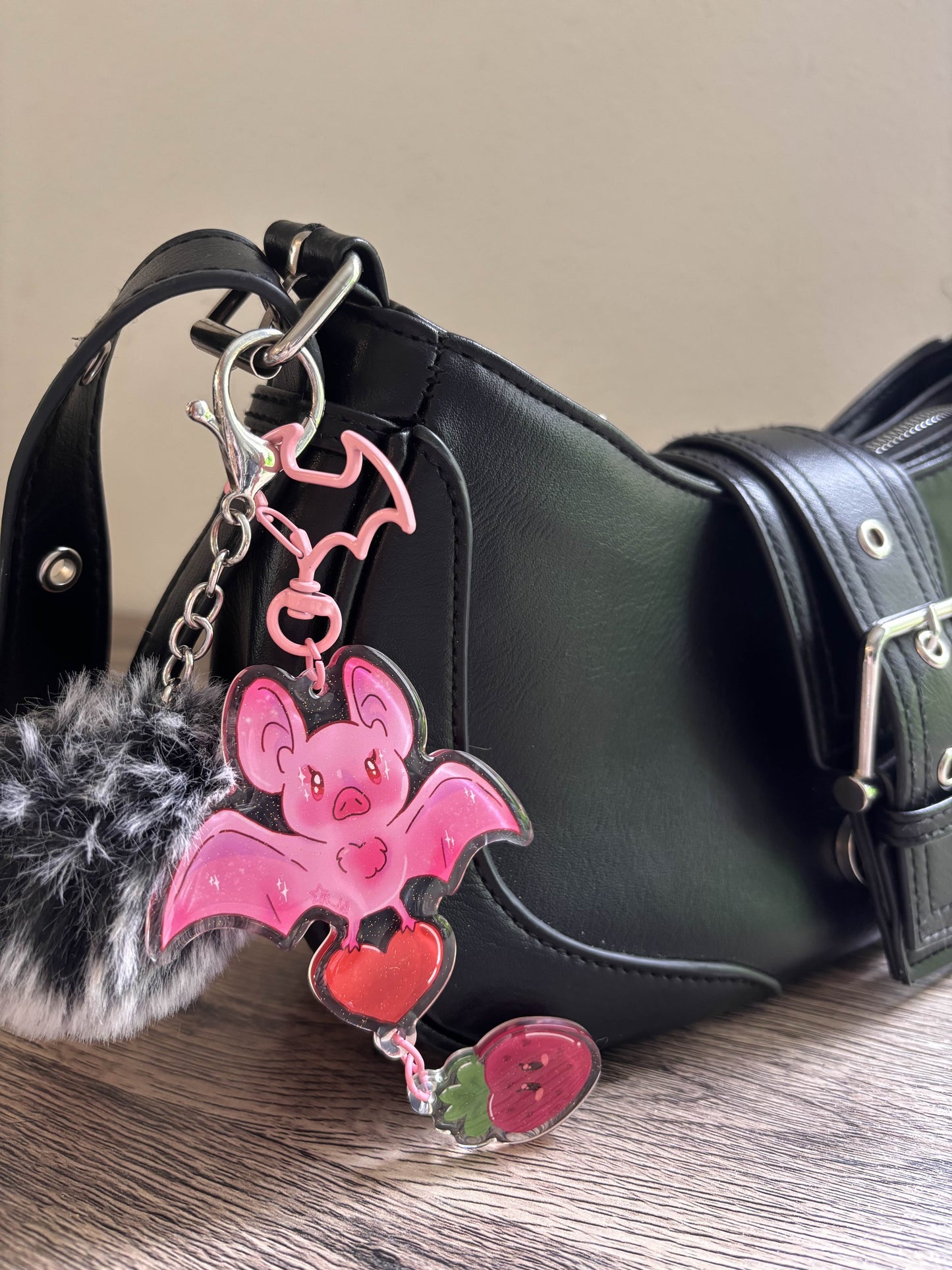 Pink Berry Bat (Keychain)